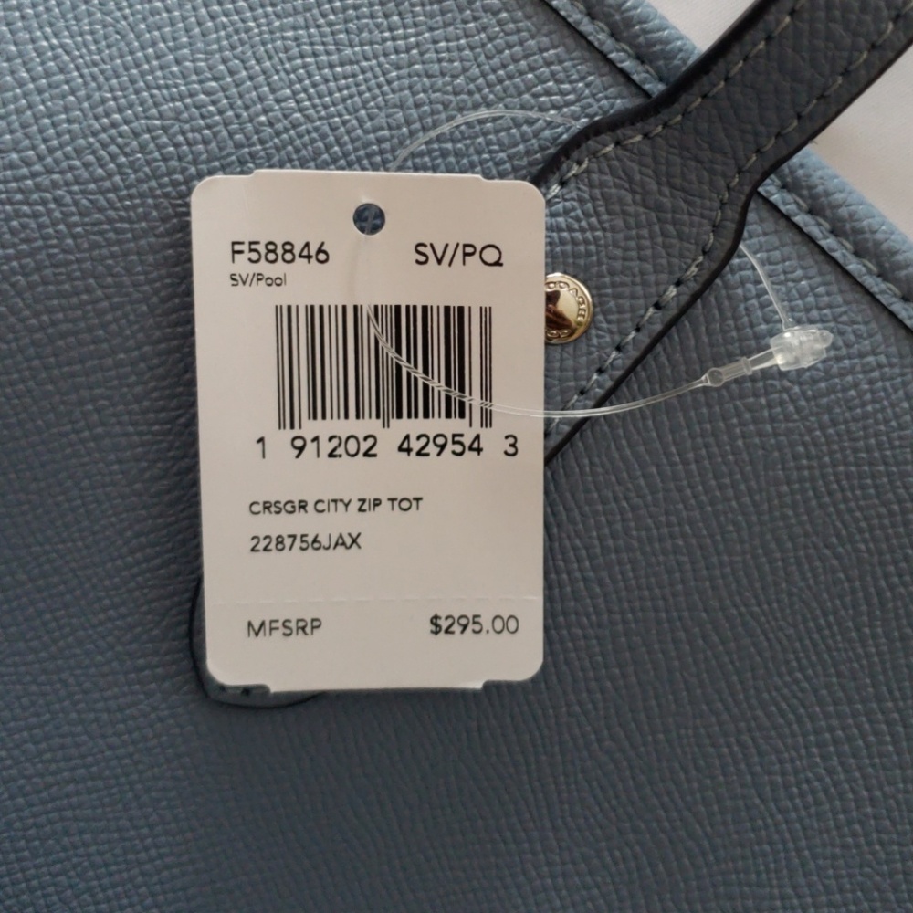 NWT AUTHENTIC COACH CRSGR CITY ZIP TOT BAG - Picture 6 of 6